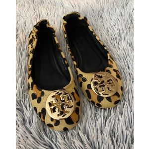 Brand New Tory Burch Leopard Fur Flats